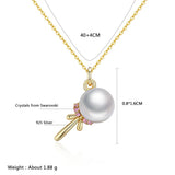Lollipop Pendant Necklace S925 Silver with Pearl Collar