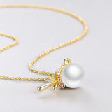 Lollipop Pendant Necklace S925 Silver with Pearl Collar