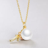 Lollipop Pendant Necklace S925 Silver with Pearl Collar