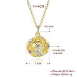 Colorful Ball Pendant Necklaces Crystals 925 Sterling Silver Plated Collars