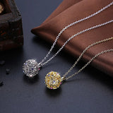 Colorful Ball Pendant Necklaces Crystals 925 Sterling Silver Plated Collars