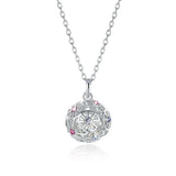Colorful Ball Pendant Necklaces Crystals 925 Sterling Silver Plated Collars