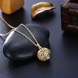 Colorful Ball Pendant Necklace Crystal 925 Sterling Silver Plated Fine Jewelry