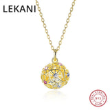 Colorful Ball Pendant Necklace Crystal 925 Sterling Silver Plated Fine Jewelry