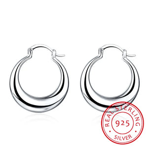 LEKANI Crescent Moon Hoop Earrings 925 Sterling Silver Statement Jewelry