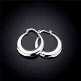 LEKANI Crescent Moon Hoop Earrings 925 Sterling Silver Statement Jewelry