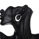 LEKANI Crescent Moon Hoop Earrings 925 Sterling Silver Statement Jewelry
