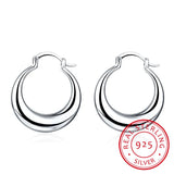 LEKANI Crescent Moon Hoop Earrings 925 Sterling Silver Statement Jewelry