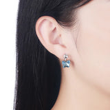 Crystal S925 Sterling Silver Stud Earrings Women Earring Butterfly Shape