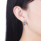LEKANI Crystal S925 Silver Stud Earrings Butterfly Shape Rhinestone