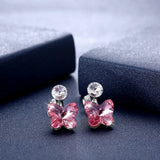 Crystal S925 Sterling Silver Stud Earrings Women Earring Butterfly Shape