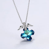 Crystals Cross Pendant Necklace Collars Real S925 Silver Fine Jewelry