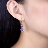 S925 Sterling Silver Cube Bead Drop Earrings