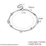 LEKANI Crystal Cube Beads Bracelet 925 Silver Fine Jewelry