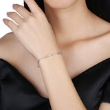 LEKANI Crystal Cube Beads Bracelet 925 Silver Fine Jewelry