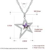 Crystals Double Stars Necklaces Pendants 925 Silver Chain Max Collares Women