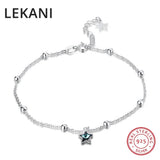 Austrian Crystal Beads Anklet Chain Boho Sandal Bracelet S925 Silver Jewelry
