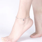 Austrian Crystal Beads Anklet Chain Boho Sandal Bracelet S925 Silver Jewelry