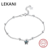 Austrian Crystal Beads Anklet Chain Boho Sandal Bracelet S925 Silver Jewelry