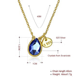 Austrian Crystal Beads Necklace Fine Jewelry S925 Silver Chain Collar