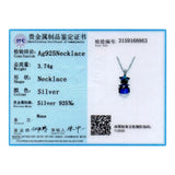 Austria Star Cube Pendant Necklace Real S925 Silver Chain Collar