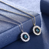 Austria Stars Necklace Pendant 925 Silver Chain Collar Women Fine Jewelry