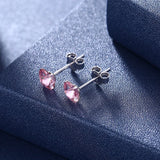 Austrian Crystals Butterfly Stud Earrings S925 Silver Jewelry for Women