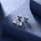 Austrian Crystals Butterfly Stud Earrings S925 Silver Jewelry for Women