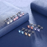 Austrian Crystals Butterfly Stud Earrings S925 Silver Jewelry for Women