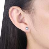 Austrian Crystals Butterfly Stud Earrings S925 Silver Jewelry for Women