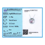 Austrian Crystal Butterfly Circle Pendant Necklace