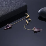 Austria Crystals Long Chain Earrings S925 Silver Spike Piercing