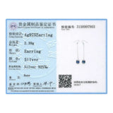 Austrian Crystal Cube Beads Drop Earrings S925 Silver Piercing