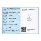 Austria Moon Circle Pendant Necklace S925 Silver Chain Collar