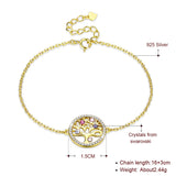 Austrian Crystal 925 Silver Life Tree Bracelet