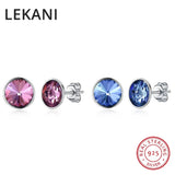 Austrian Crystals Stud Earrings S925 Silver Jewelry for Women