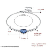LEKANI Heart Shaped 925 Silver Charm Bracelet