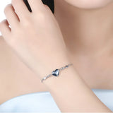 LEKANI Heart Shaped 925 Silver Charm Bracelet