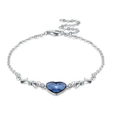 LEKANI Heart Shaped 925 Silver Charm Bracelet