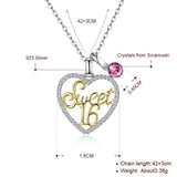 Heart-Shaped Crystal Pendant Necklace for Sweet 16 - Lady Gift Jewelry