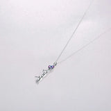 Sexy Cat Crystal Pendant Necklace 925 Sterling Silver