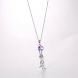 Sexy Cat Crystal Pendant Necklace 925 Sterling Silver