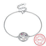 LEKANI Crystals 925 Silver Life Tree Bracelet