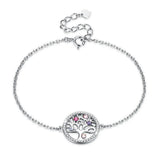 LEKANI Crystals 925 Silver Life Tree Bracelet