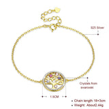 LEKANI Crystals 925 Silver Life Tree Bracelet