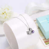 Rabbit Pendant Crystal Necklace S925 Silver Jewelry for Girls Women Kids