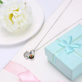 Rabbit Pendant Crystal Necklace S925 Silver Jewelry for Girls Women Kids