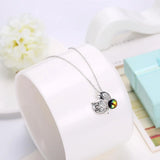Rabbit Pendant Crystal Necklace S925 Silver Jewelry for Girls Women Kids