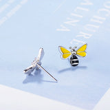 LEKANI Tiny Bee Earring 925 Sterling Silver Women Insect Stud Earring