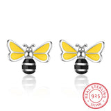 LEKANI Tiny Bee Earring 925 Sterling Silver Women Insect Stud Earring